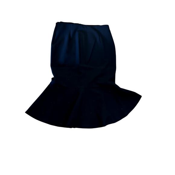 ZARA Black Skirt Peplum Hem Knee Length Zipper Closure Large NWT - Picture 9 of 11